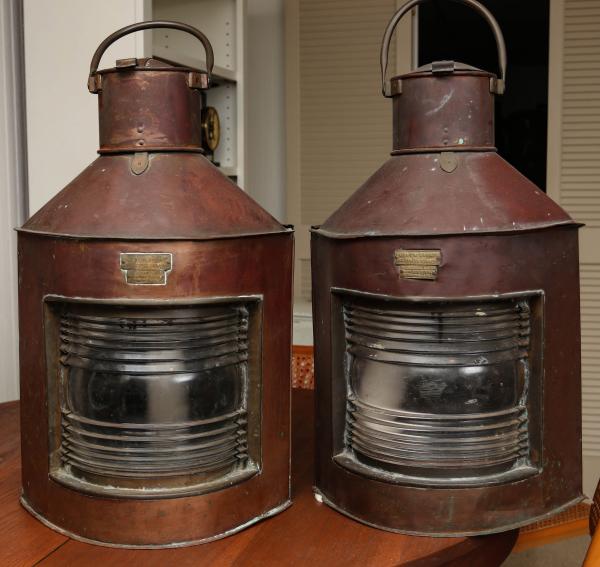 A PAIR LARGE COPPER PORT AND STARBOARD 28e3d1