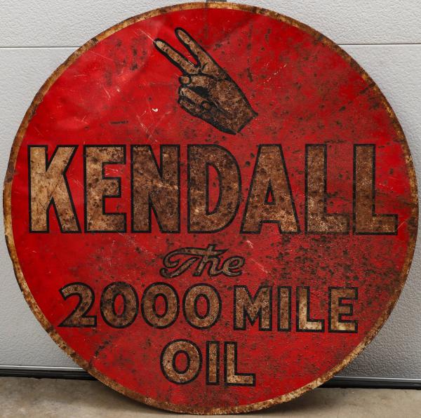 A TWO SIDED KENDALL MOTOR OIL SIGN 28e3db