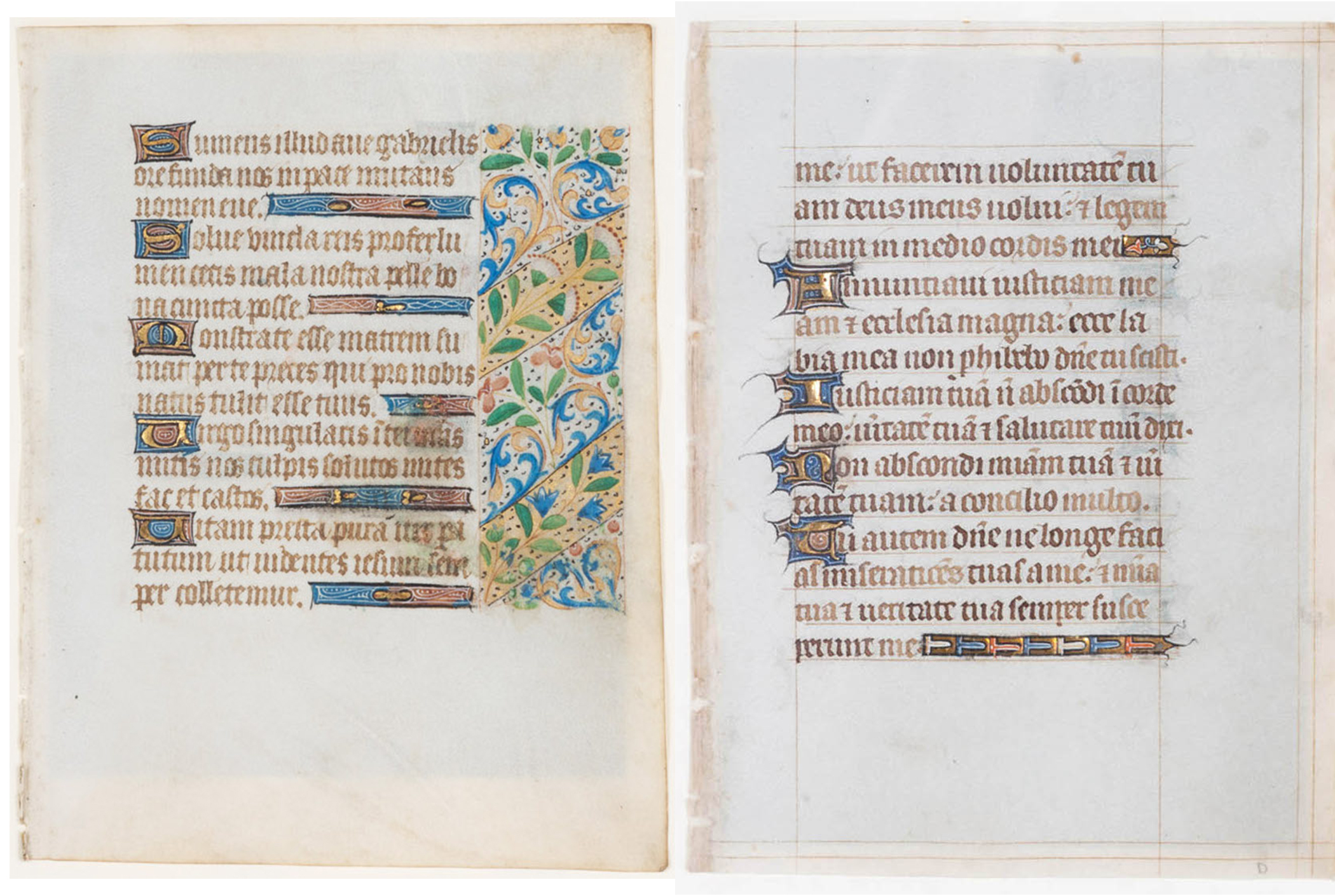 (2) ILLUMINATED MANUSCRIPT LEAVES Gold