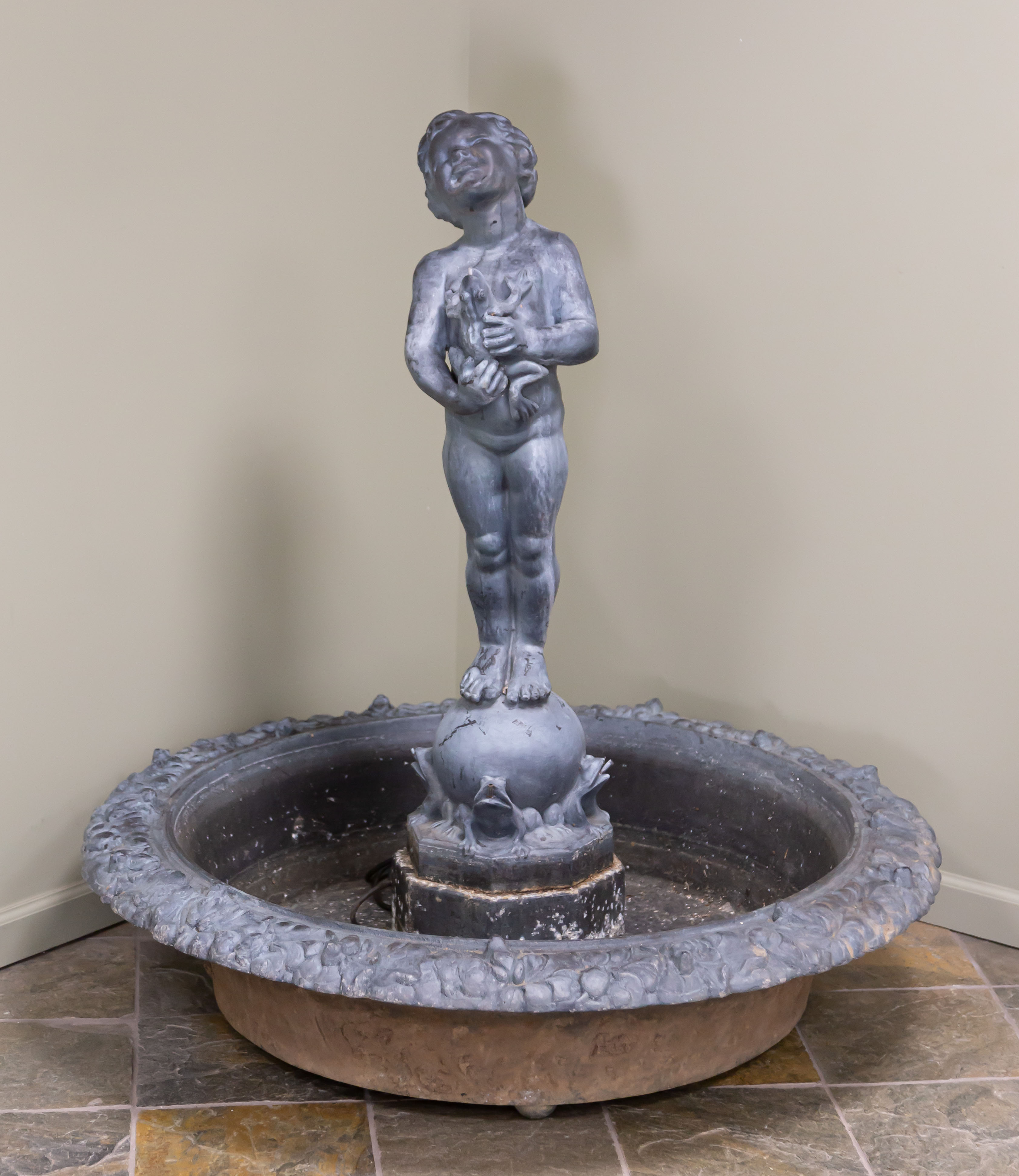 ZINC & CAST IRON GARDEN FOUNTAIN