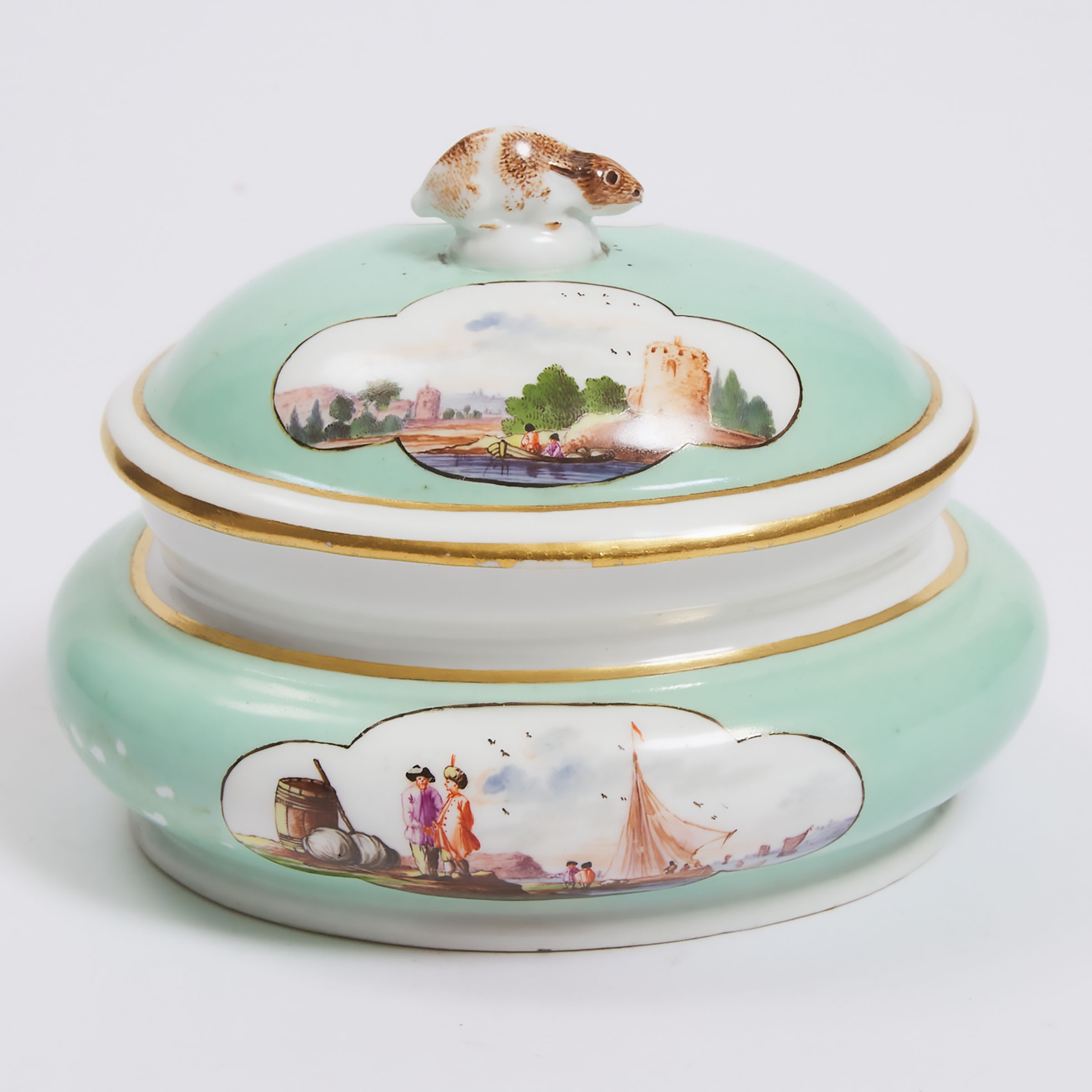 Meissen Turquoise Ground Oval Sugar 28bea7