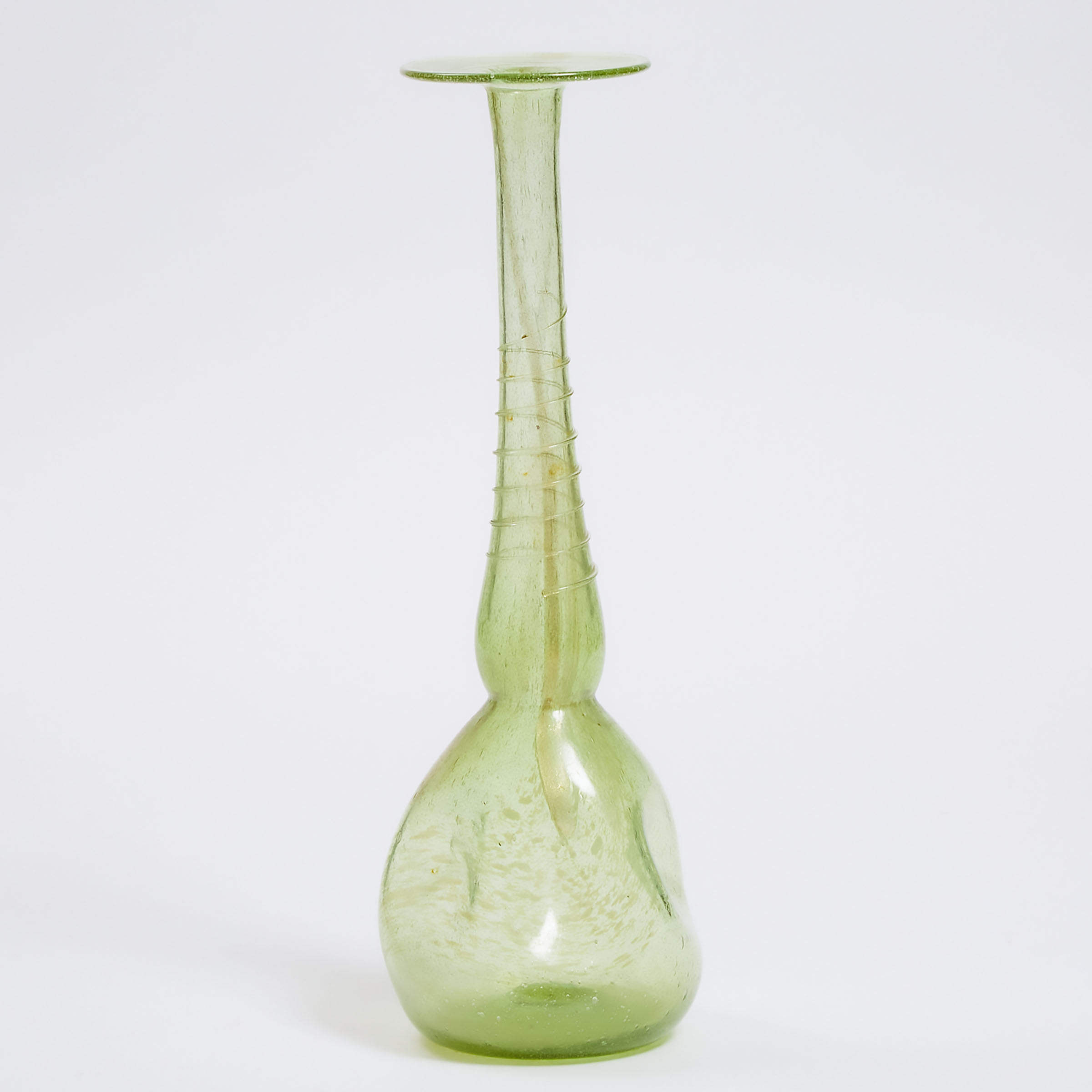 Clutha Aventurine Green Glass Vase,