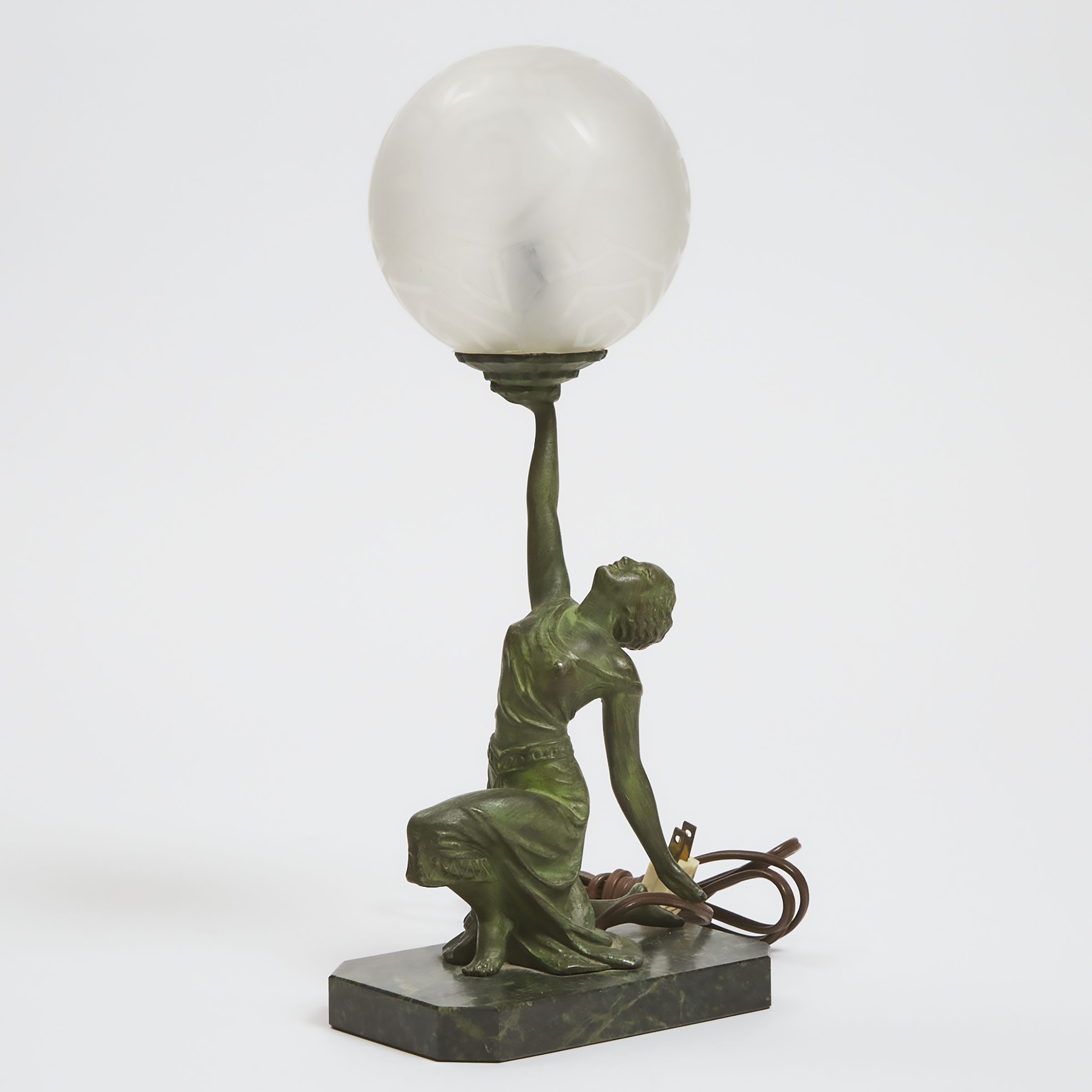 French Art Deco Figural Table Lamp,