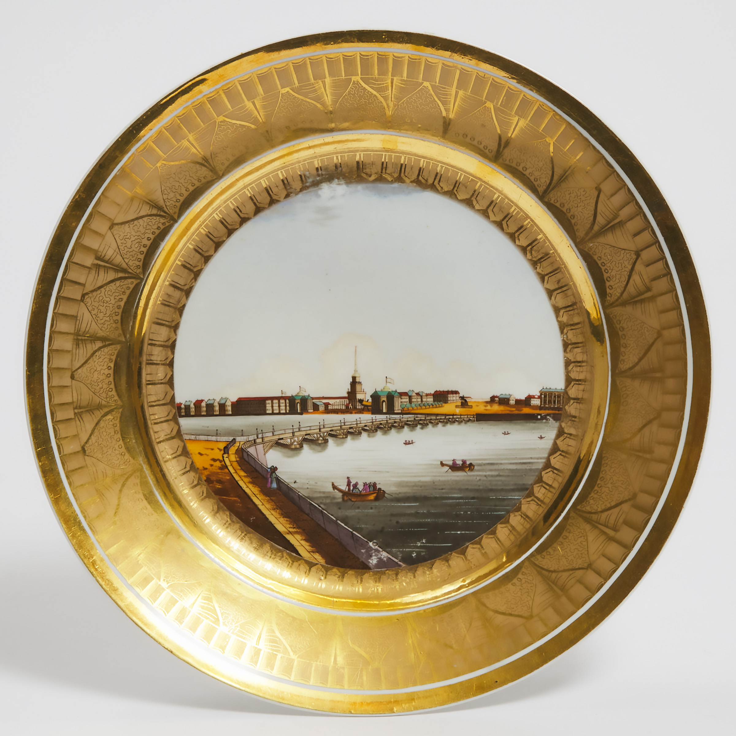 Russian Porcelain Topographical Plate,