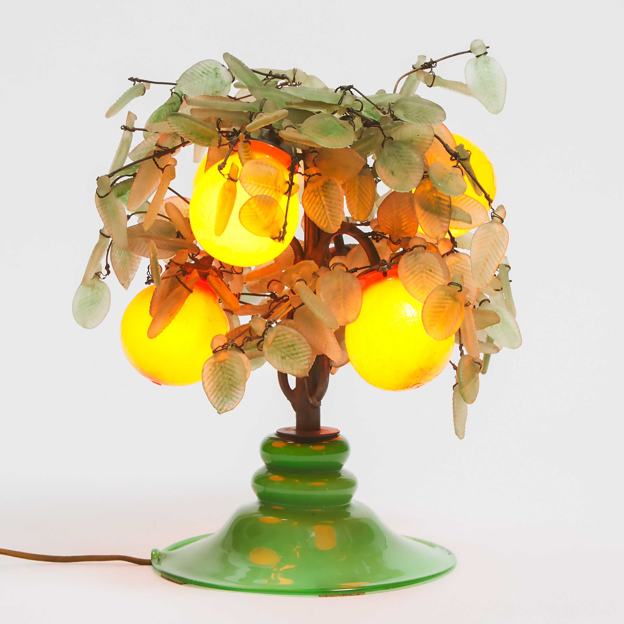 Czech Coloured Glass Orange Tree