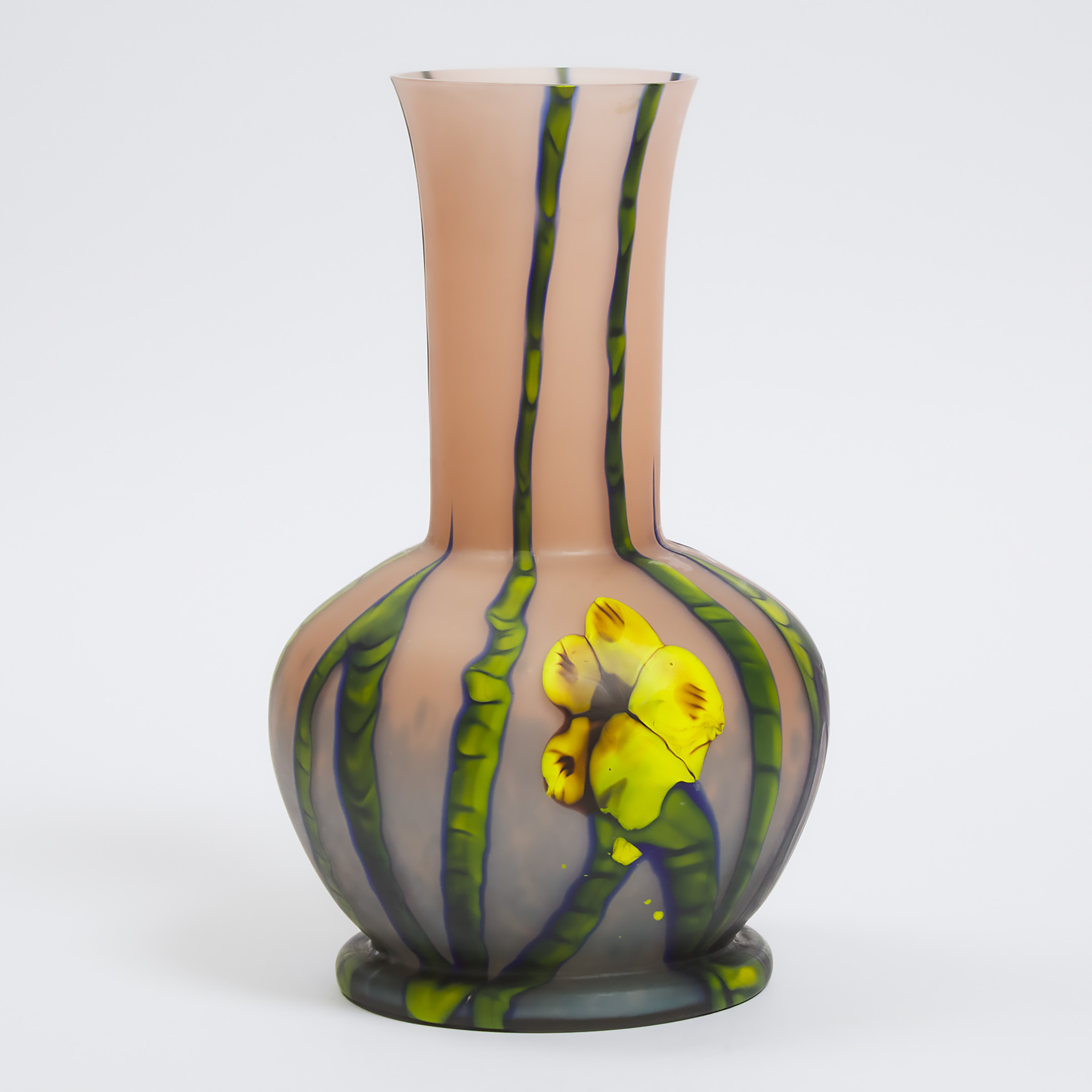 Bohemian Marquetry Glass Vase,