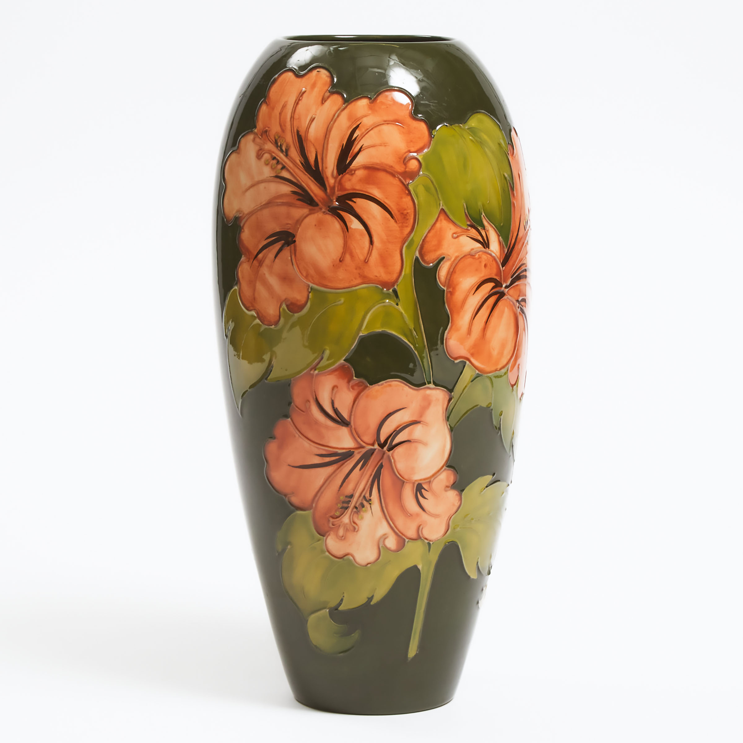 Large Moorcroft Coral Hibiscus