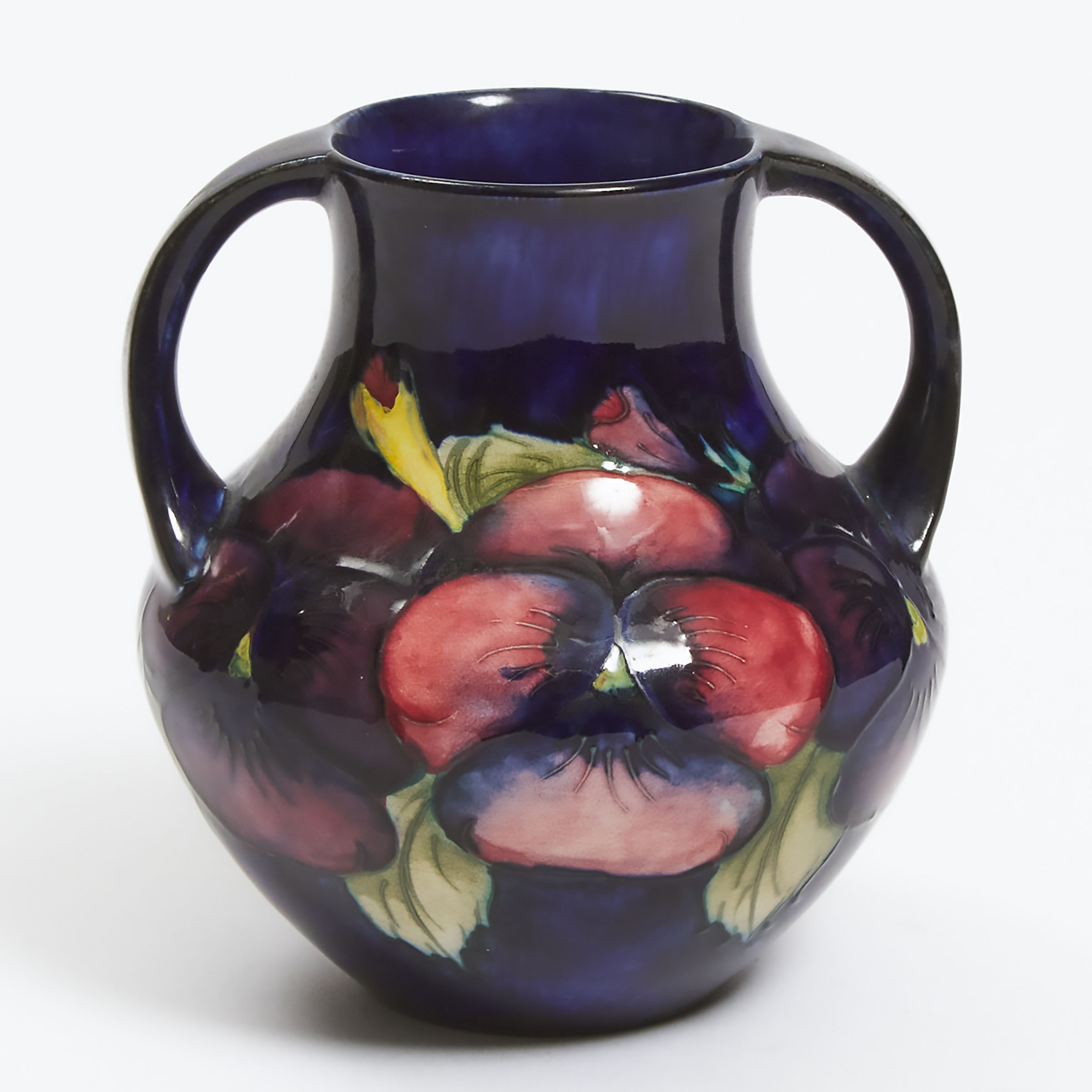 Moorcroft Two-Handled Pansy Vase,