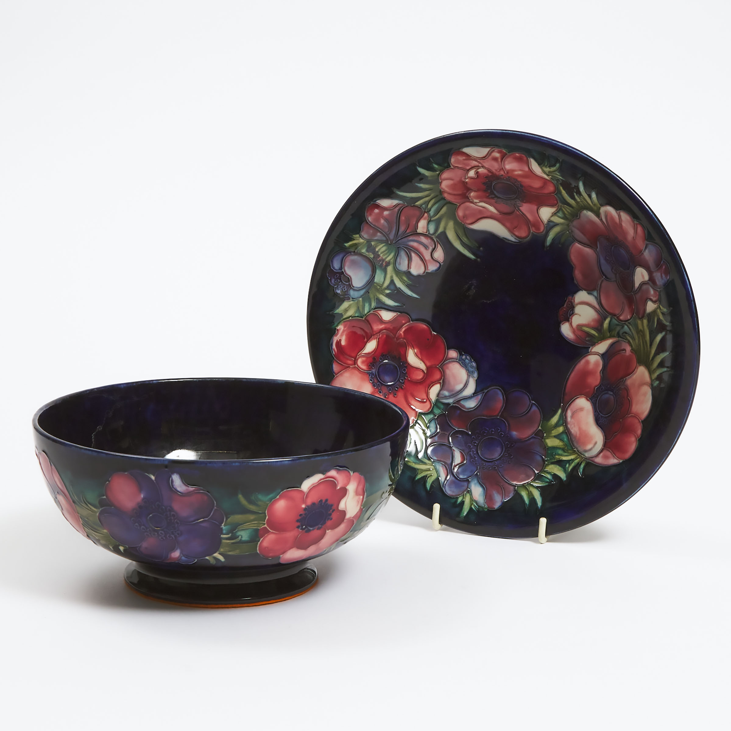 Moorcroft Anemone Bowl and Plate  28c07f