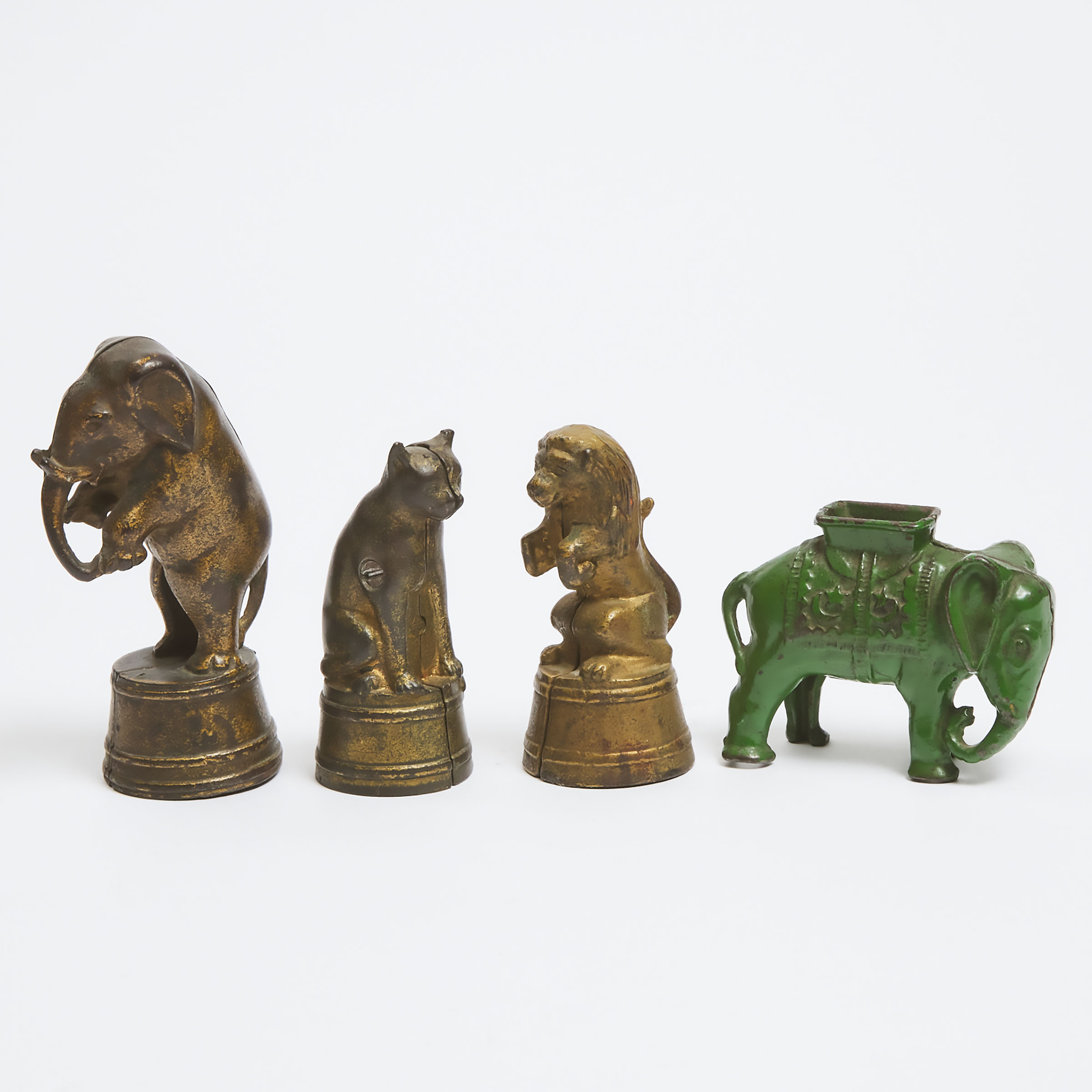 Four Circus Animal Form Painted Cast