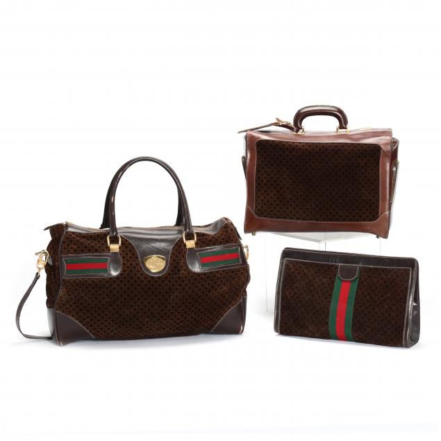 TWO VINTAGE GUCCI TRAVEL BAGS AND 28c31d