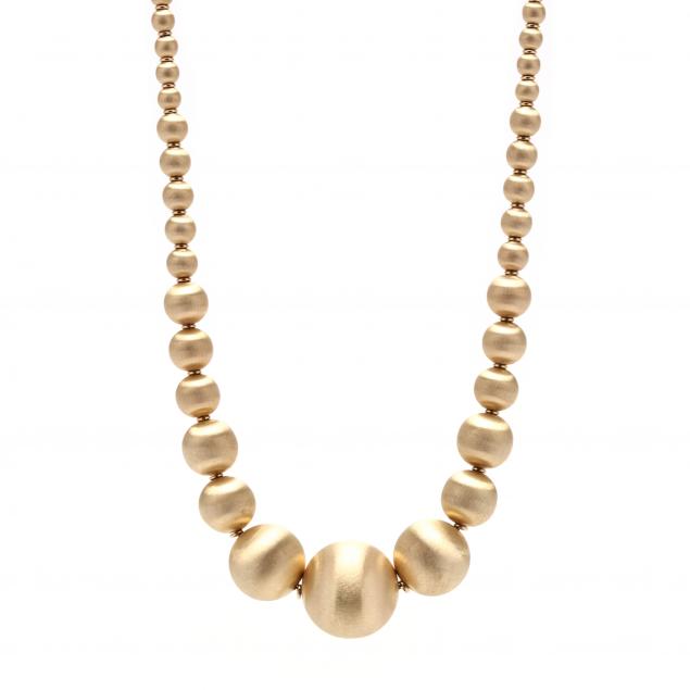 GRADUATED GOLD BEAD NECKLACE Necklace