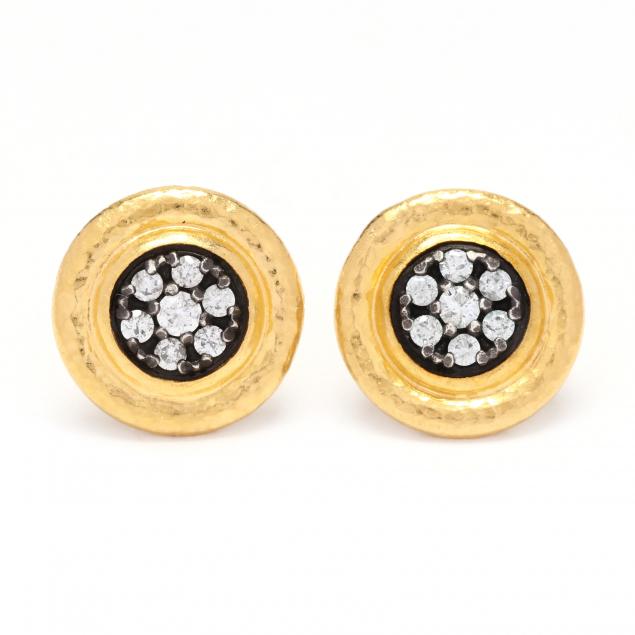 HIGH KARAT GOLD AND DIAMOND EARRINGS  28c33a