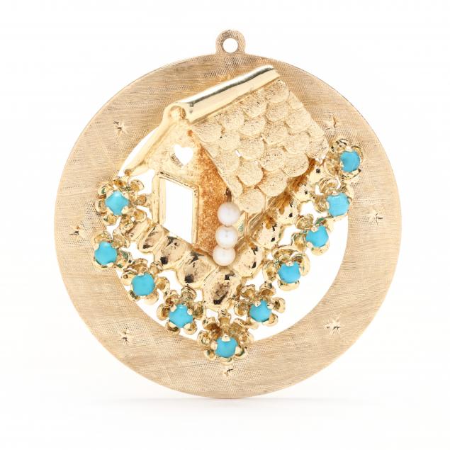 GOLD AND GEM-SET HOUSE CHARM The