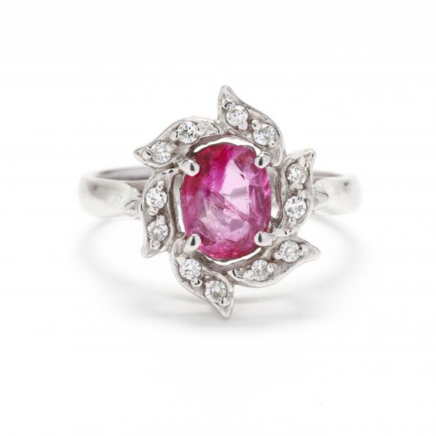 WHITE GOLD, PINK SAPPHIRE, AND