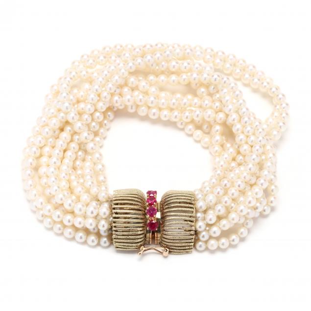 MULTI STRAND PEARL BRACELET WITH 28c397