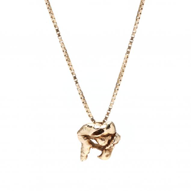 GOLD NUGGET PENDANT NECKLACE The