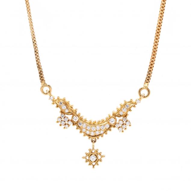 HIGH KARAT GOLD AND DIAMOND NECKLACE  28c46a