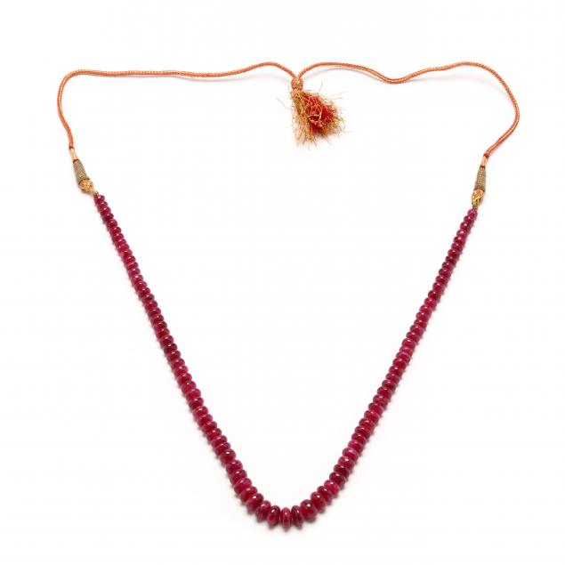 GRADUATED RUBY BEAD NECKLACE Necklace 28c479