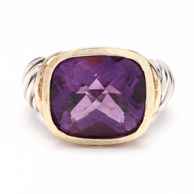 STERLING SILVER GOLD AND AMETHYST 28c47d