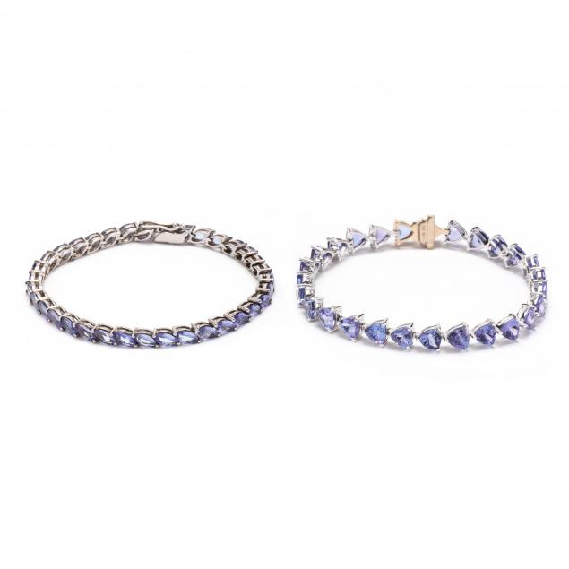 TWO TANZANITE BRACELETS The first 28c49c