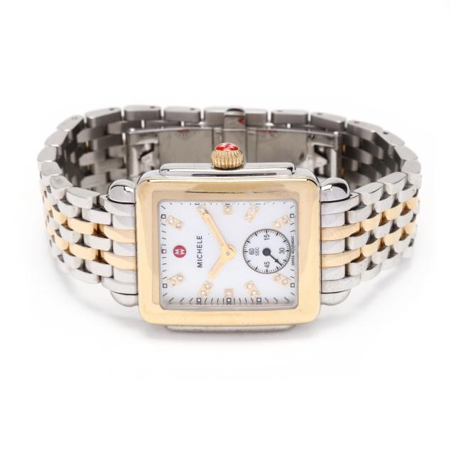 LADY'S TWO TONE DECO WATCH, MICHELE