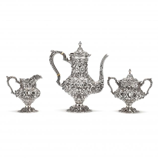 STIEFF REPOUSSE THREE PIECE STERLING