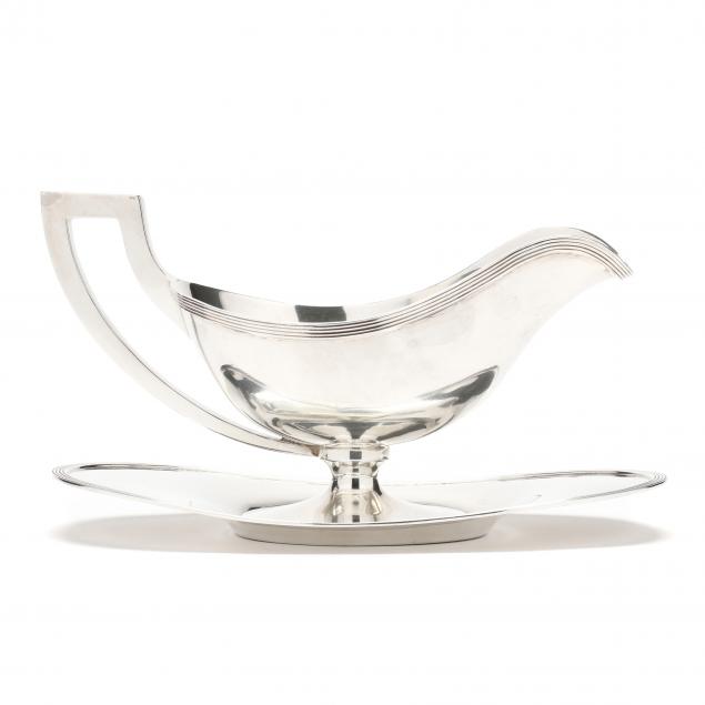 STERLING SILVER GRAVY BOAT AND UNDERPLATE