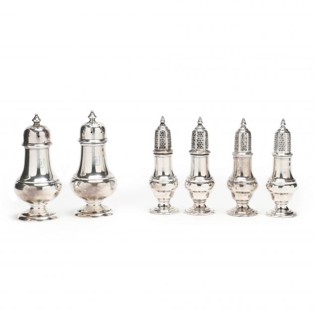 AN ASSEMBLED SET OF SIX STERLING