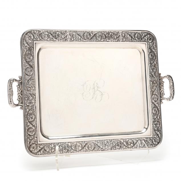 AN ANTIQUE SILVERPLATE WAITER TRAY 28c556