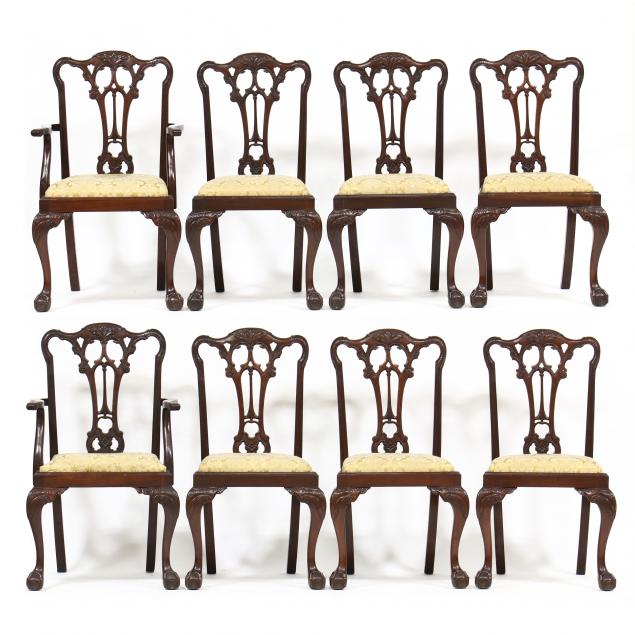 SET OF EIGHT CHIPPENDALE STYLE 28cb79