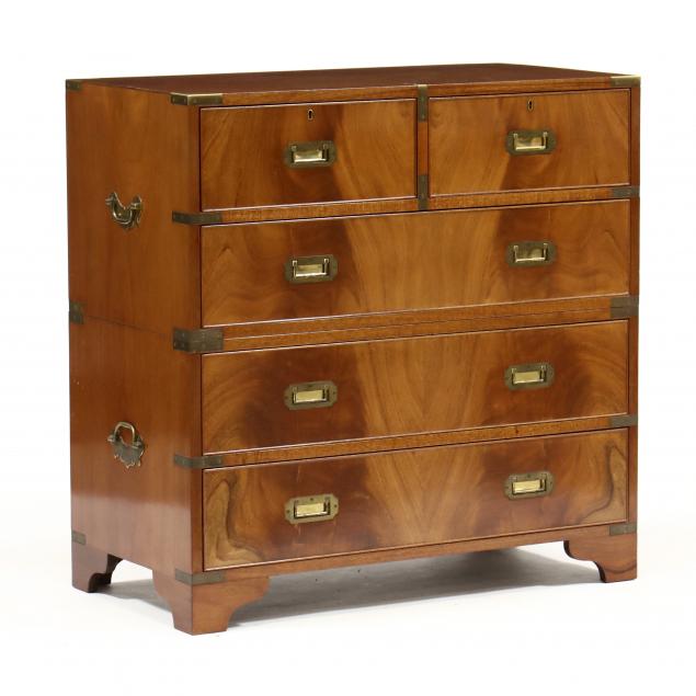 CAMPAIGN STYLE MAHOGANY CHEST OF