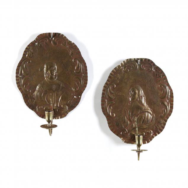 PAIR OF CONTINENTAL BRASS FIGURAL