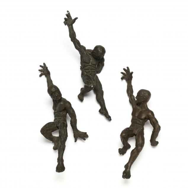 THREE CONTEMPORARY BRONZE ANATOMICAL 28cc46