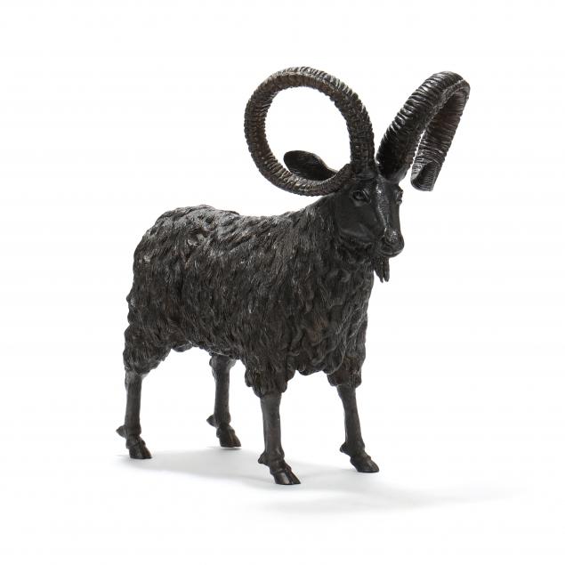 CAST BRONZE SCULPTURE OF A RAM 28cc43