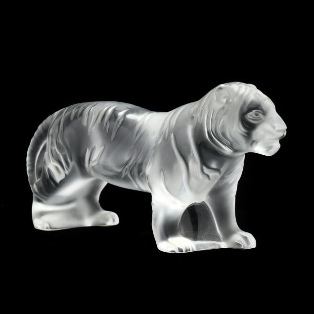 LALIQUE, CRYSTAL STANDING BENGAL TIGER