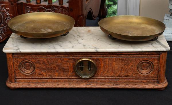 A PAIR LATE 19C. OAK APOTHECARY