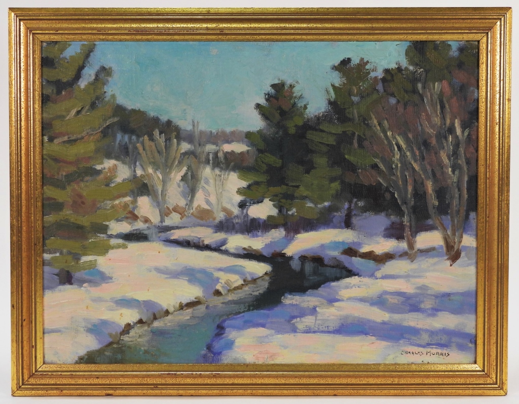 CHARLES MORRIS WINTER RIVER LANDSCAPE 29956b