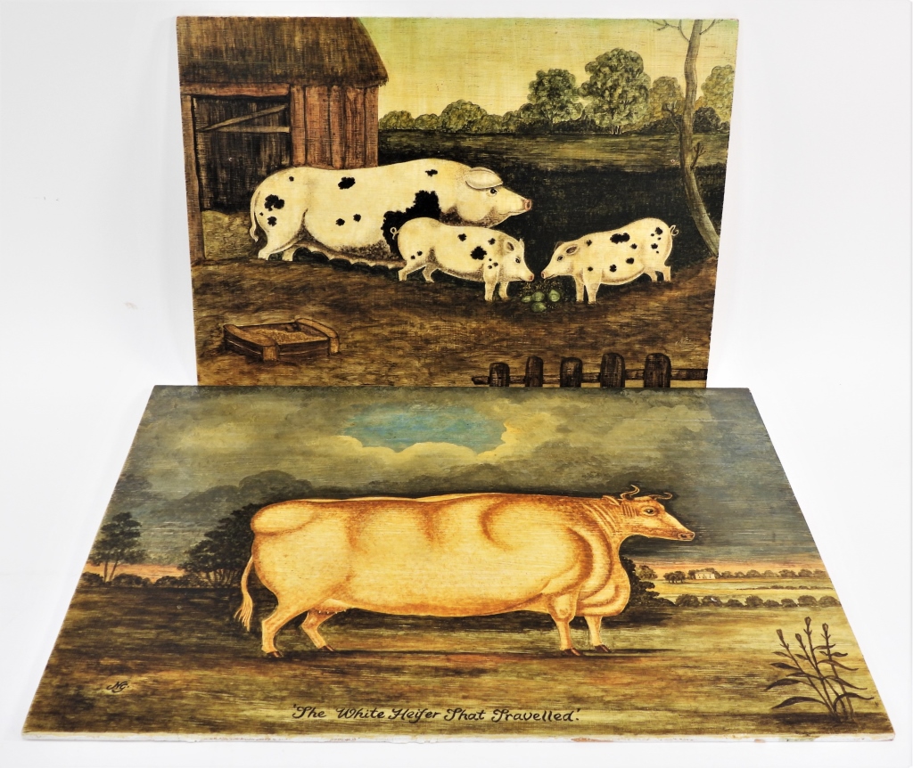 2PC NORA GOLDEN PRIZE ANIMAL PAINTINGS 299585