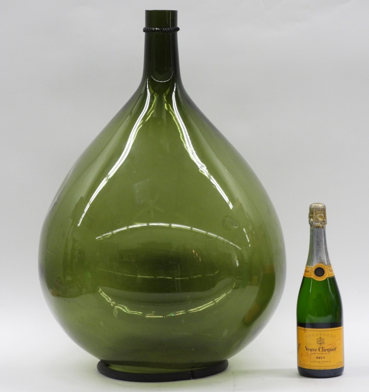 LG GREEN GLASS DEMIJOHN OLIVE OIL 2995bd