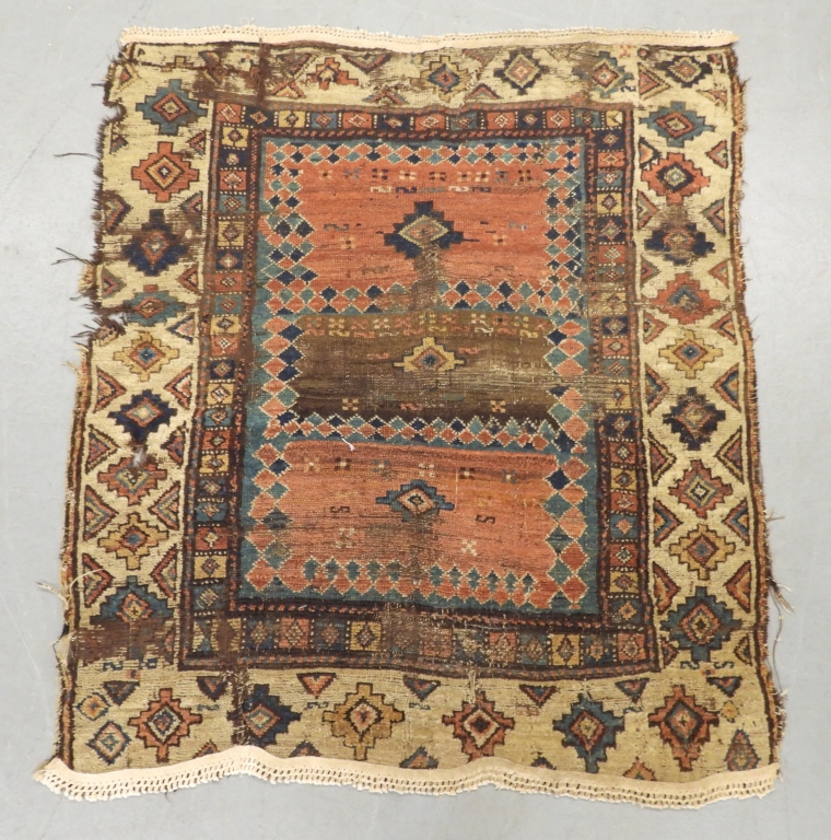 GEOMETRIC KAZAK RUG Middle East Circa 29963c