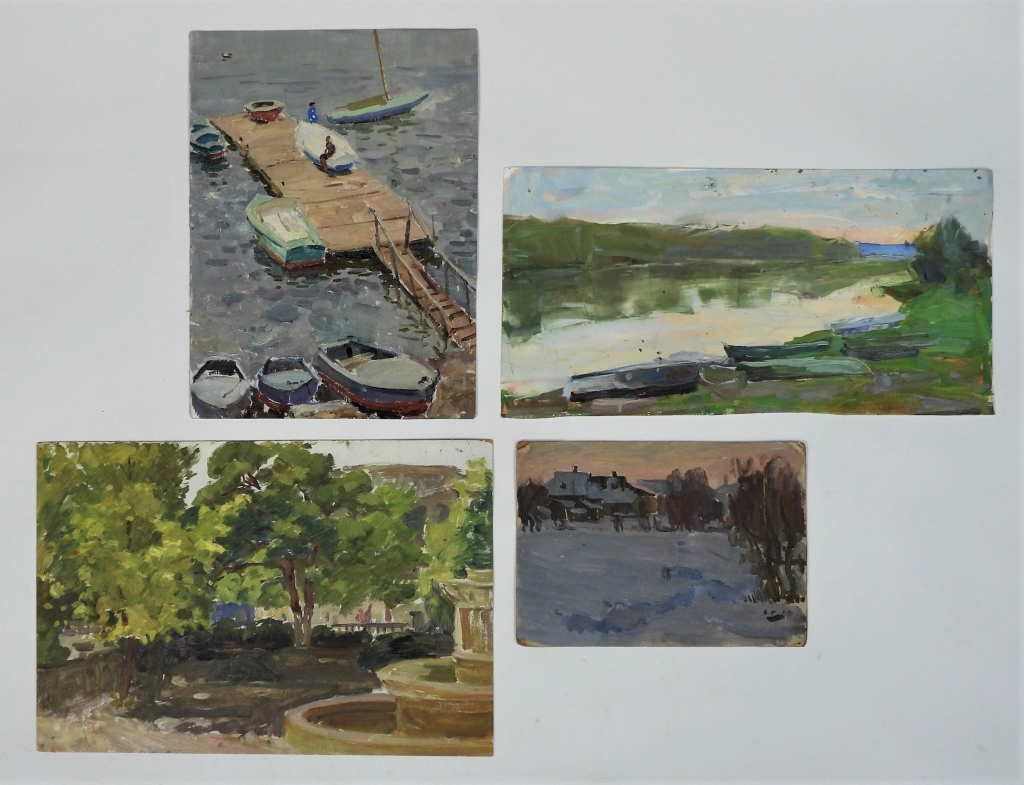 4PC UKRAINIAN IMPRESSIONIST LANDSCAPE