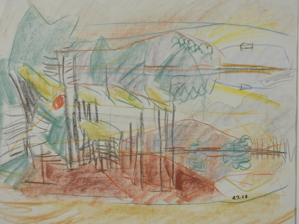 ARTHUR THOMPSON ABSTRACT LANDSCAPE DRAWING