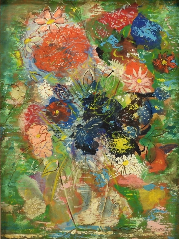 GEORGE MARINKO ABSTRACT FLORAL STILL