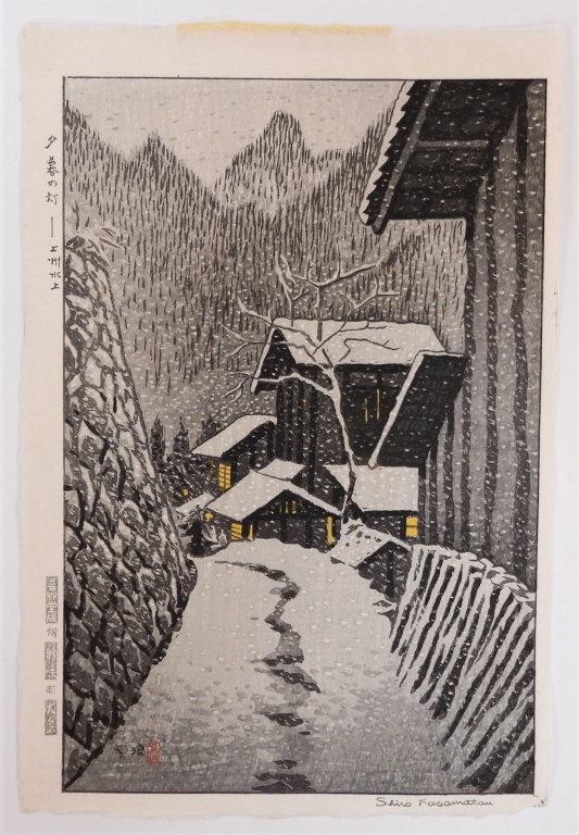 KASAMATSU SHIRO WINTER LANDSCAPE WOODBLOCK