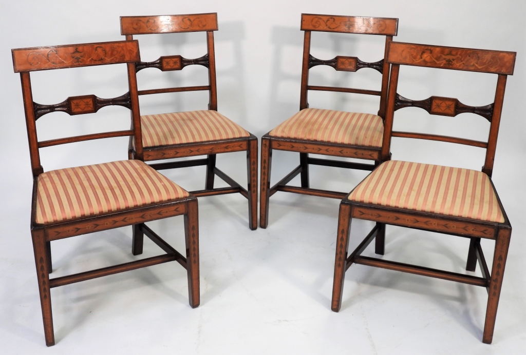 4PC PERIOD ADAMS INLAID DINING 29977a