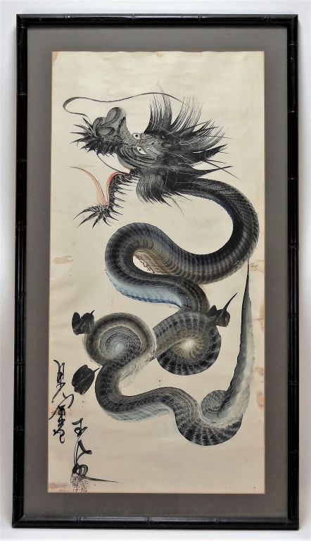 CHINESE SCROLL DRAGON INK WASH 299806