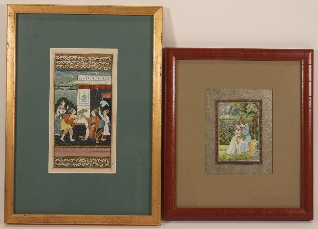 2PC INDIAN MINIATURE PAINTINGS