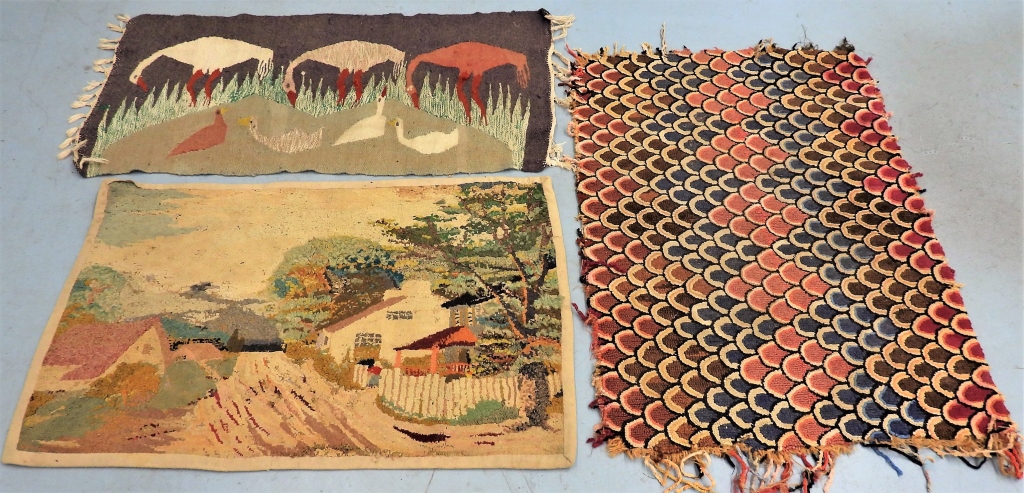 3PC PICTORIAL SCATTER HOOK RUGS