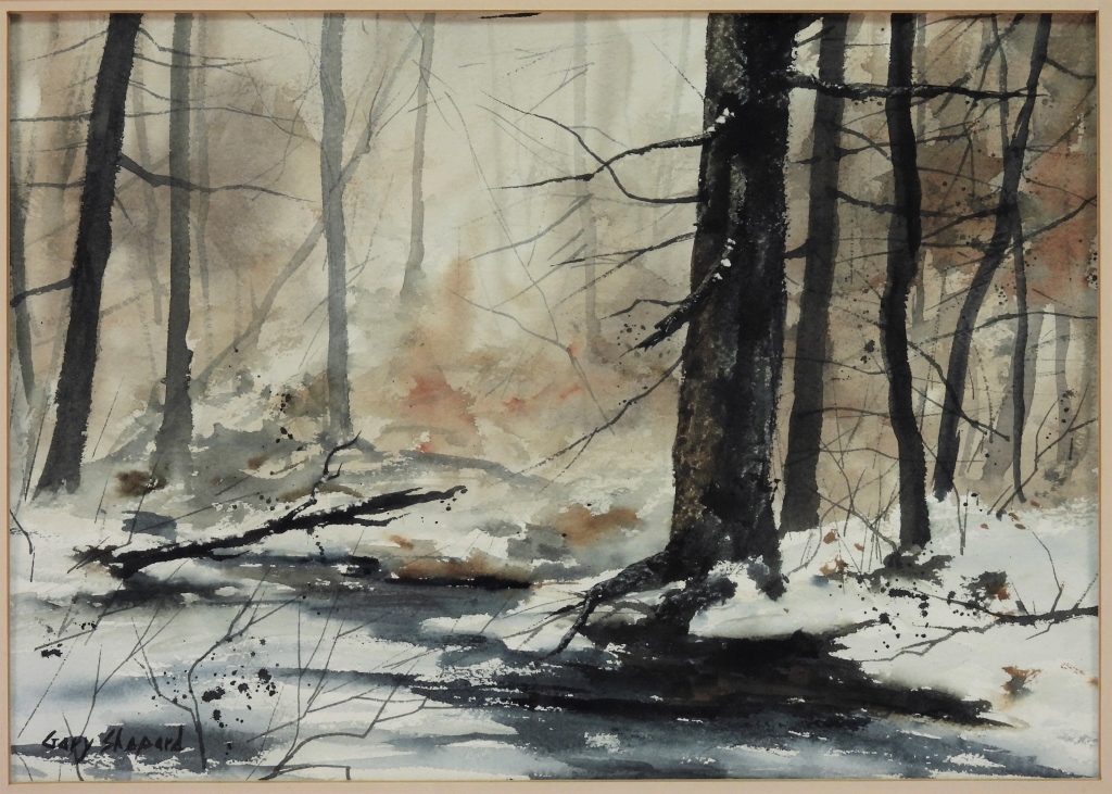 GARY SHEPARD WINTER LANDSCAPE WATERCOLOR